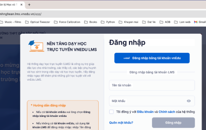 Hướng dẫn đăng nhập thi trực tuyến trên Vnedu